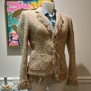 Escada Fringed tweed fitted Jacket